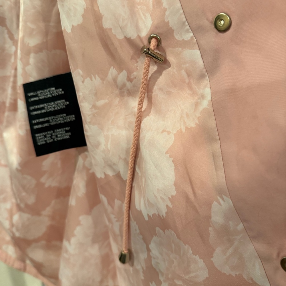 Guess | Blush Pink Double-Breasted Trench Jacket | Lightweight City Chic - Picture 11 of 15